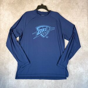 NBA Oklahoma City Thunder Shirt Mens XL Navy Blue Long Sleeve OKC Performance